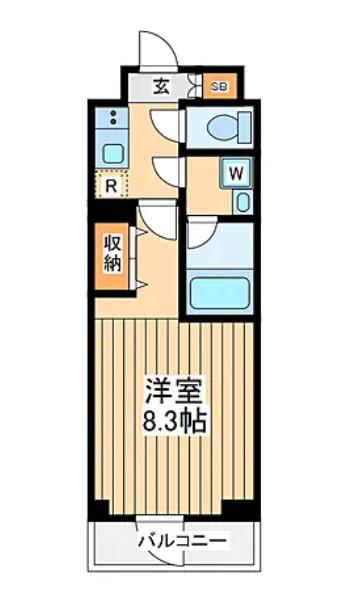 アイル グランデ川崎(1K/8階)の間取り写真