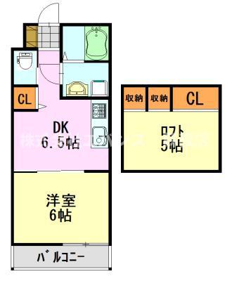 GENESIS (1DK/2階)の間取り写真