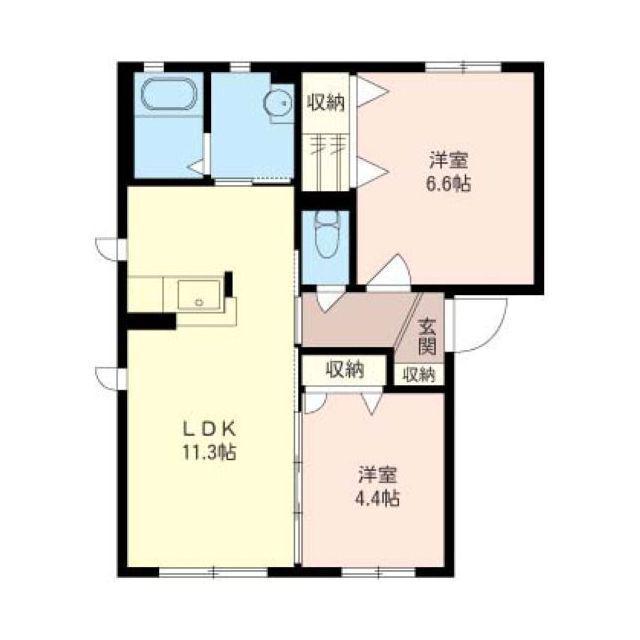 シンシア(2LDK/1階)の間取り写真