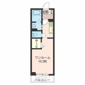 レジデンス八潮(ワンルーム/1階)の間取り写真