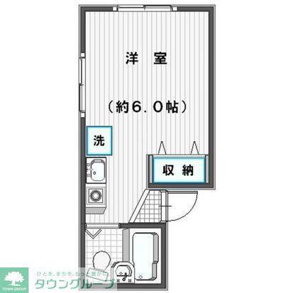 グリーンハイツ(ワンルーム/1階)の間取り写真