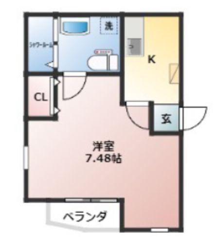 Aレガート神明町I(1K/1階)の間取り写真