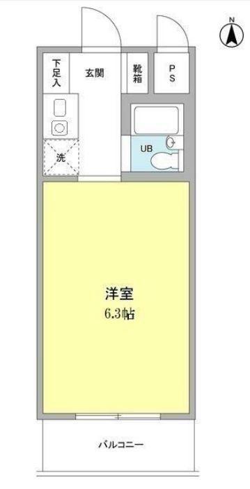 ウッドクレスト砧D棟(1K/3階)の間取り写真