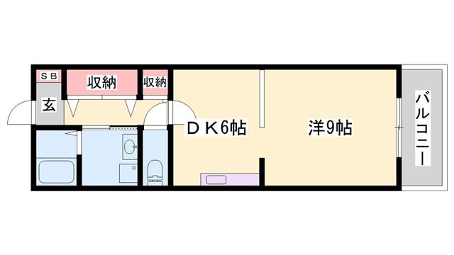 プリメール龍野(1DK/3階)の間取り写真
