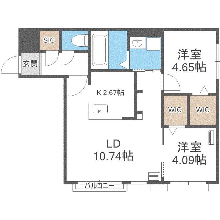 GEレジデンス栄通19(2LDK/1階)の間取り写真