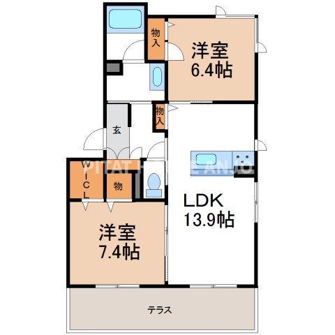 ケントスクエア六番館(2LDK/3階)の間取り写真