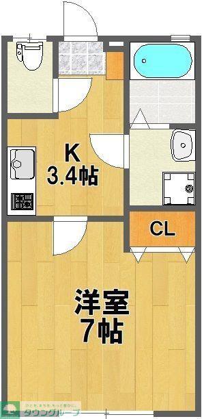 入間テラス(1K/1階)の間取り写真