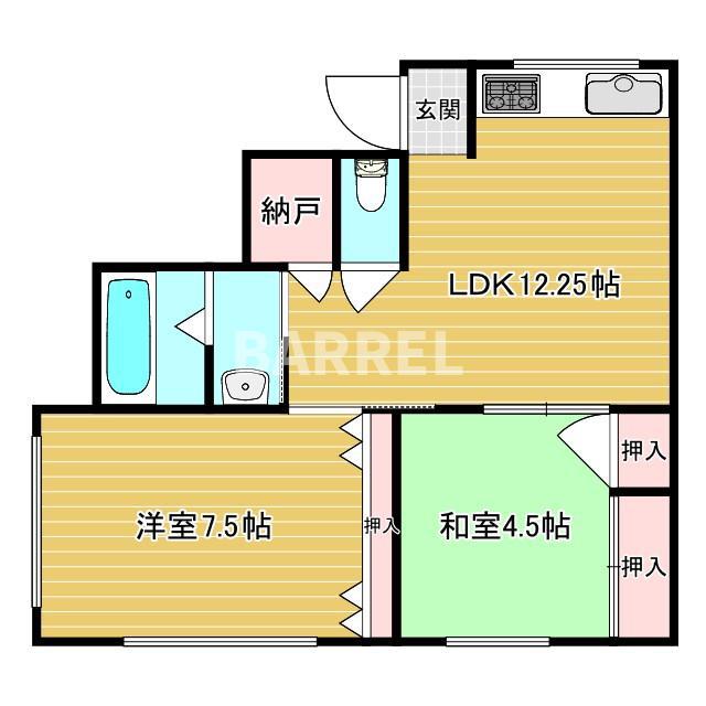 かなめマンション(2LDK/1階)の間取り写真