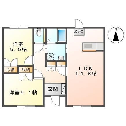 サニーヒルズ(2LDK/1階)の間取り写真