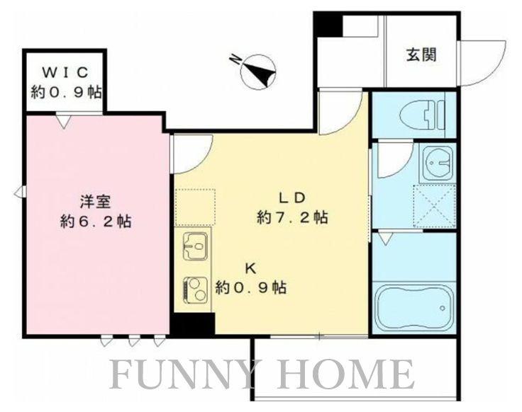 カームコートK(1LDK/2階)の間取り写真