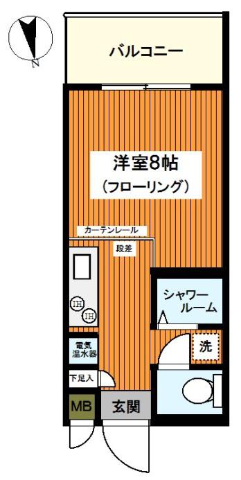 コットンハウス(ワンルーム/4階)の間取り写真