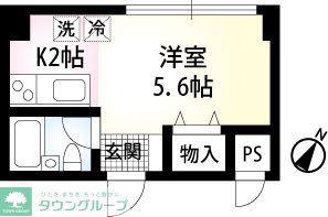 アクシス藤が丘(1K/2階)の間取り写真