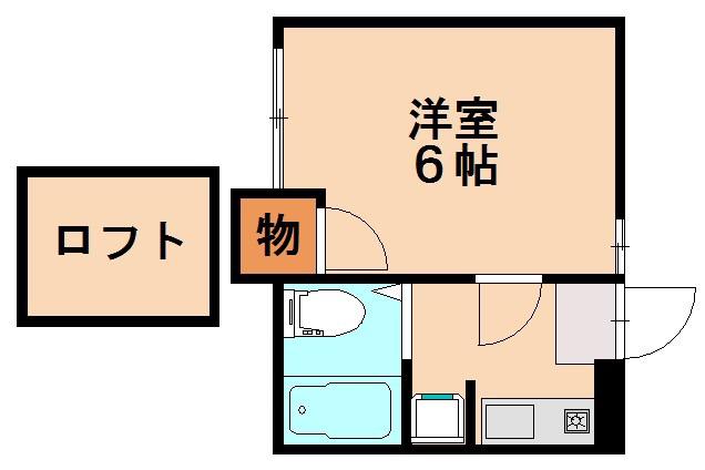 パンシオン千歳町(1K/2階)の間取り写真