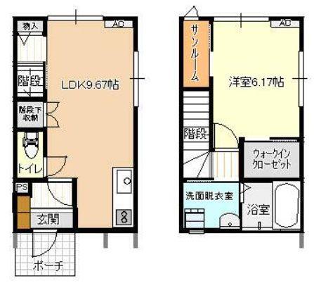ビオラ泉町A棟(1LDK/1階)の間取り写真