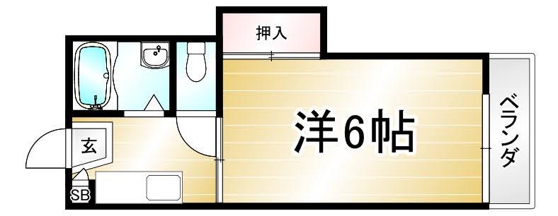 シルキー(1K/2階)の間取り写真