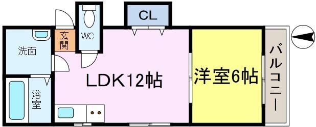 FMマンション(1LDK/4階)の間取り写真