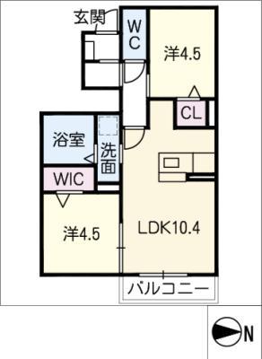 トリシア高前(2LDK/1階)の間取り写真