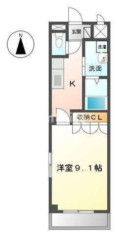 メゾン・ド・アンジュ(1K/2階)の間取り写真