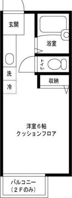 ウイステリアII(ワンルーム/2階)の間取り写真