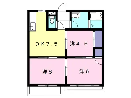 エルディム細内A(3DK/2階)の間取り写真