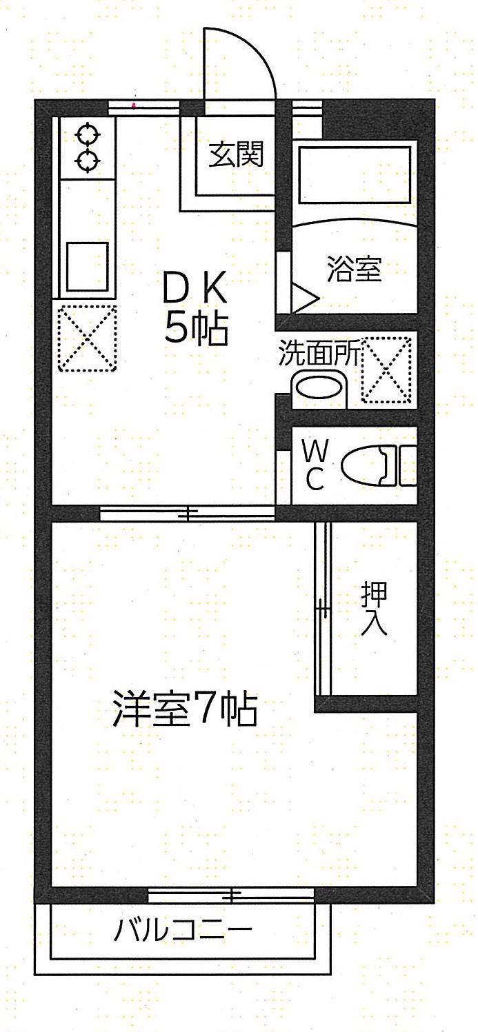 サンライフちよだ(1DK/1階)の間取り写真