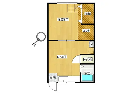 コーポミヤコ(1DK/2階)の間取り写真