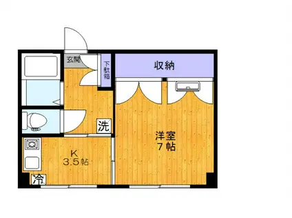 日新ビル(1K/5階)の間取り写真
