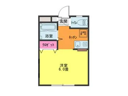 BELL WOODII(1K/1階)の間取り写真