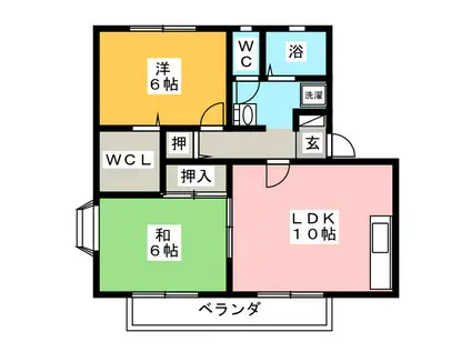 ロイヤルガーデンハイカムール(2LDK/1階)の間取り写真