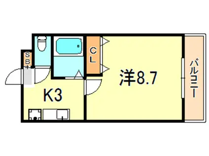 グリーンヒル学院坂(1K/4階)の間取り写真