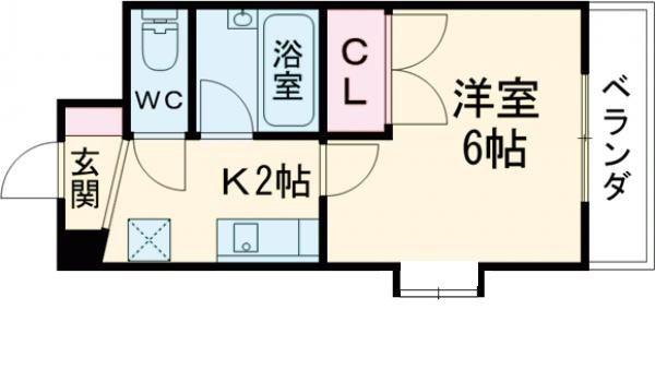 平岩ビル(1K/3階)の間取り写真