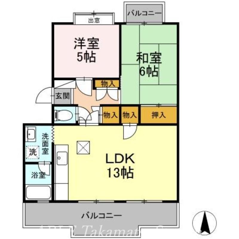 ピュアハイツ(2LDK/3階)の間取り写真