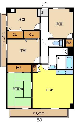 ヴィアーレマルフク南館(4LDK/11階)の間取り写真