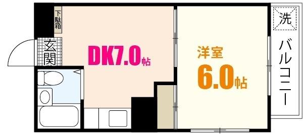 NOBLEアイ(1DK/4階)の間取り写真