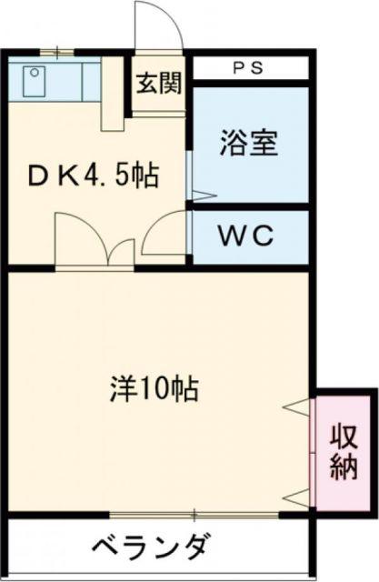 アヴィタションWISE(1DK/1階)の間取り写真