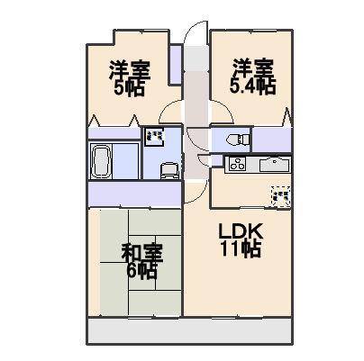 シーダ・レジデンス(3LDK/2階)の間取り写真