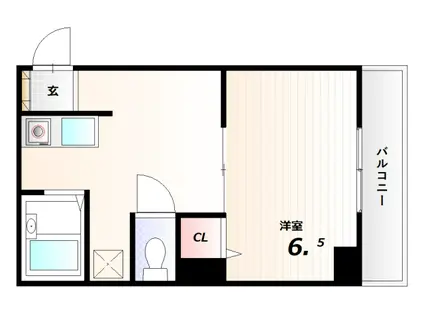 ノース・ステイツ(1DK/4階)の間取り写真