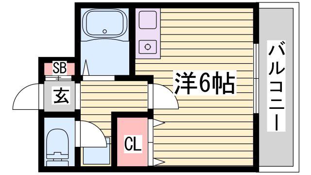 アヴァンセ(ワンルーム/2階)の間取り写真