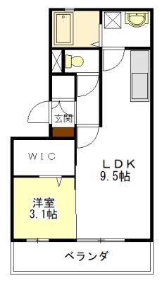 リビングタウンさくらだ(1LDK/2階)の間取り写真