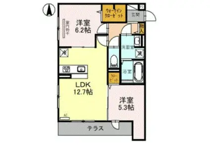 パートリア ネモフィラ(2LDK/1階)の間取り写真