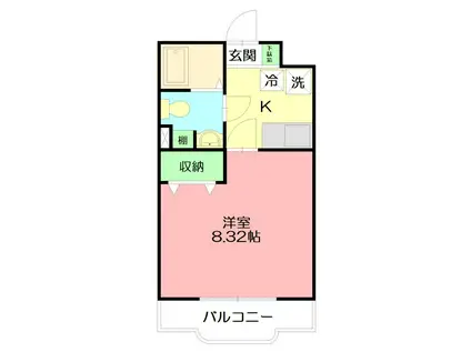 エクセル東海(1K/1階)の間取り写真