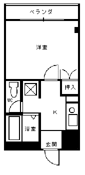 立川ビル(1K/4階)の間取り写真