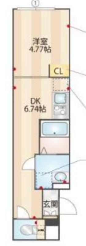三ノ輪アパートメント(1DK/4階)の間取り写真
