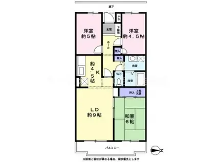 エバーグレイス森本(3LDK/5階)の間取り写真