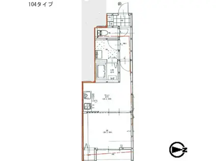 SENSE三木本町(1DK/1階)の間取り写真