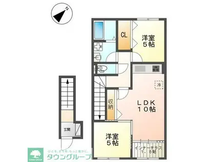 エクセレントY・K・II(2LDK/2階)の間取り写真