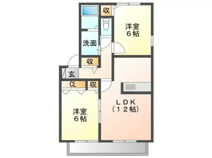 パストラル 21(2LDK/2階)の間取り写真