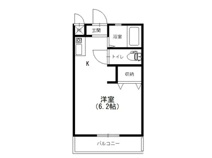 白山ハイツ(ワンルーム/2階)の間取り写真