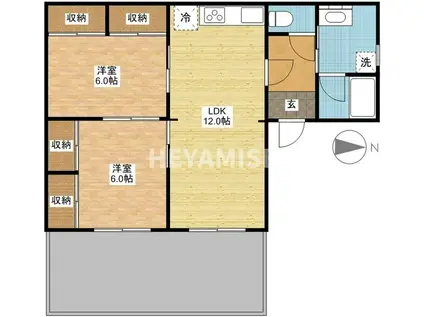 あおいハイツ(2LDK/2階)の間取り写真