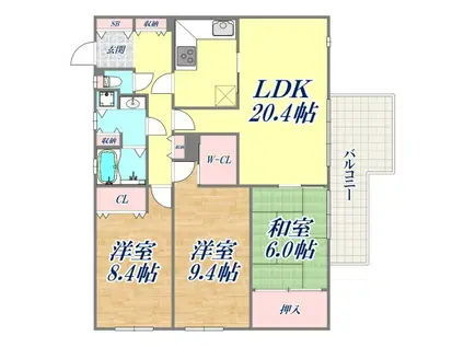 パーク・コート御影(3LDK/2階)の間取り写真